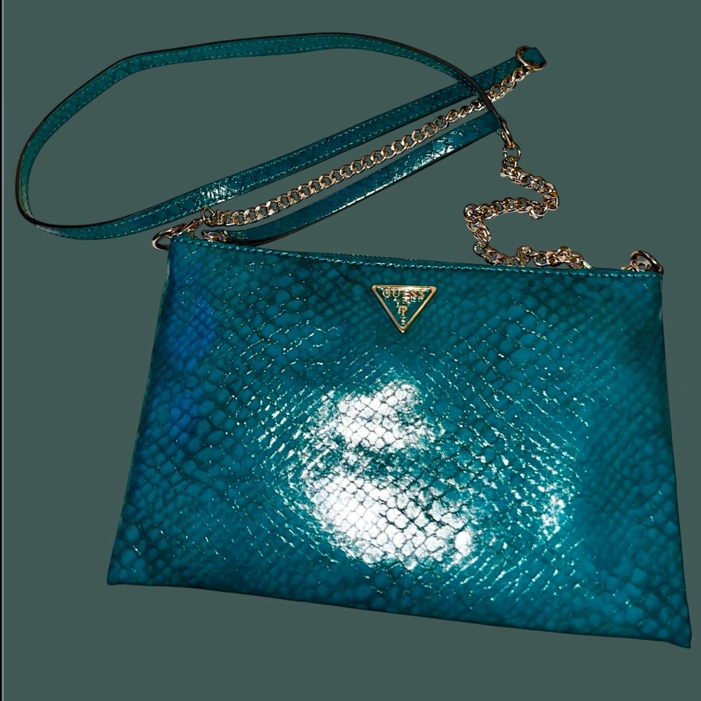 Guess Moon Light Small Python Wristlet Clutch Cro… - image 3